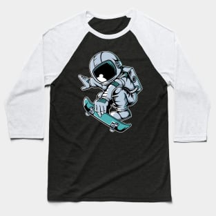 Astronaut Skateboard Jump Baseball T-Shirt